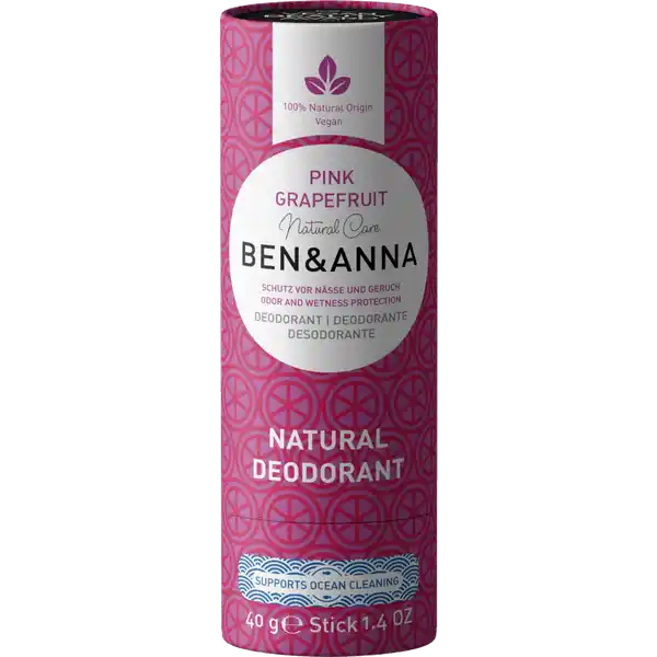 Natural Deodorant Stick Papertube Pink Grapefruit