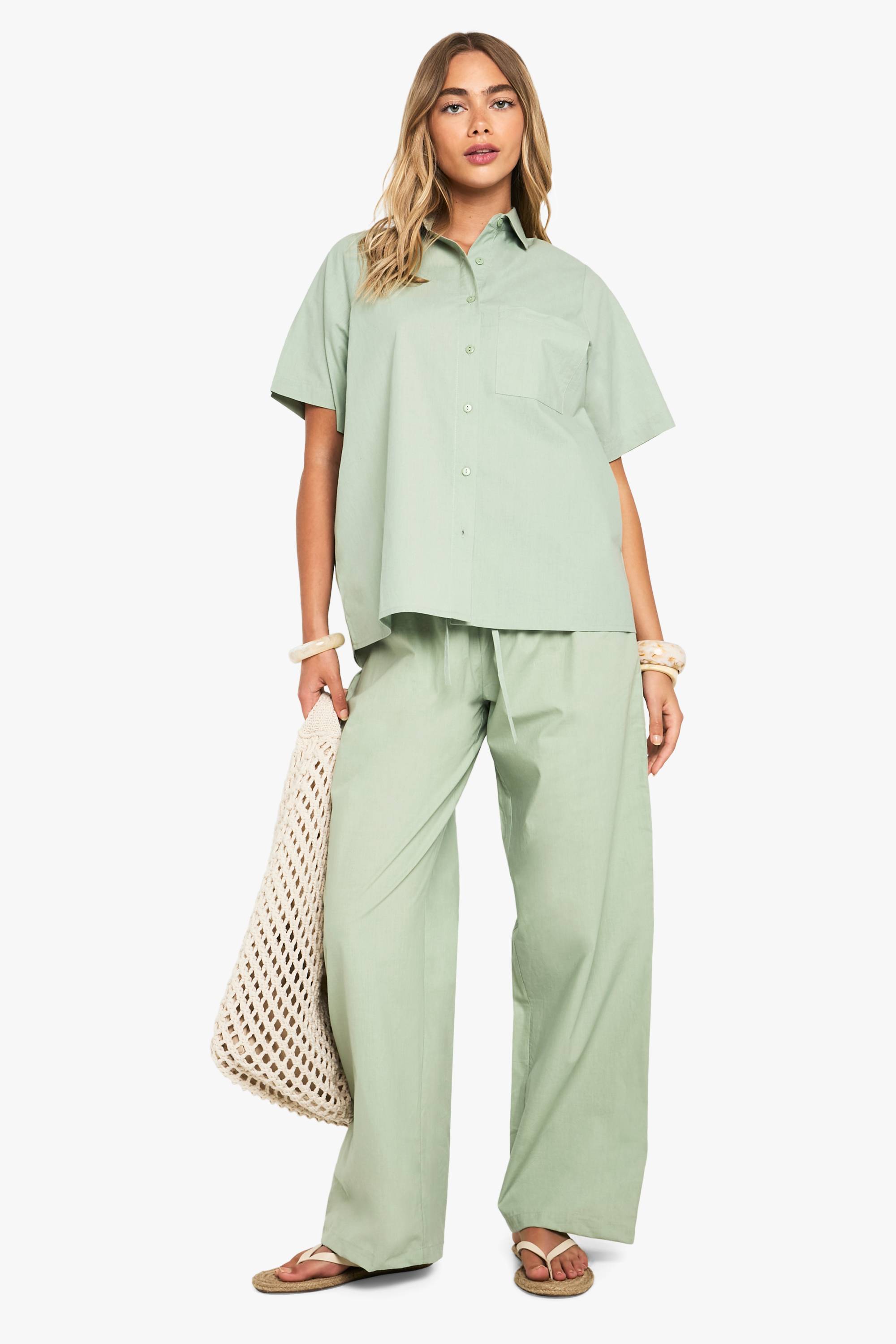 boohoo Chemise à manches courtes en popeline de coton