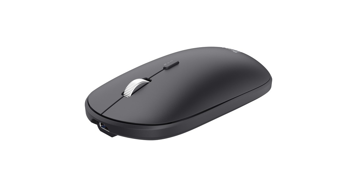 TrustLyra Multi-Device Wireless Keyboard & Mouse, desktopset  (Zwart, US lay-out, Scissor switches, 800 - 1.600 dpi, 2,4 GHz USB, Bluetooth, 65%)