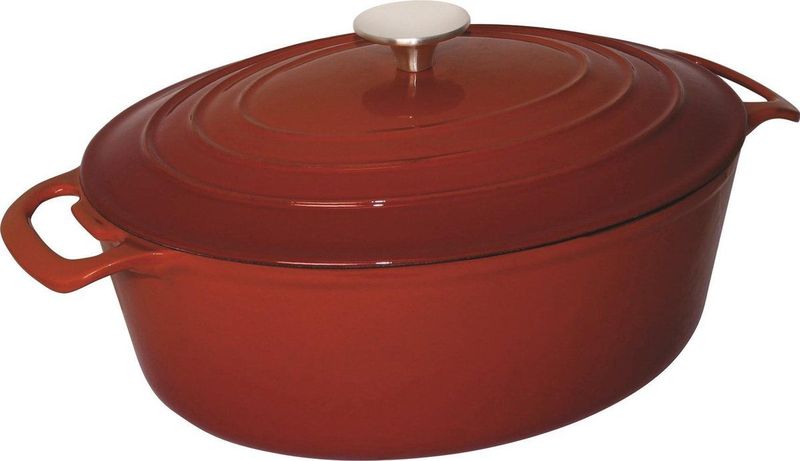 Braadpan Signature Rood - Le Creuset Look-a-Like - Ovaal 12,5(h)x 23(b)x 30,5(d)cm
