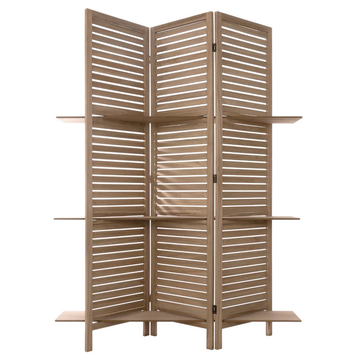 PARAVENT 3 ETAGERES BOIS