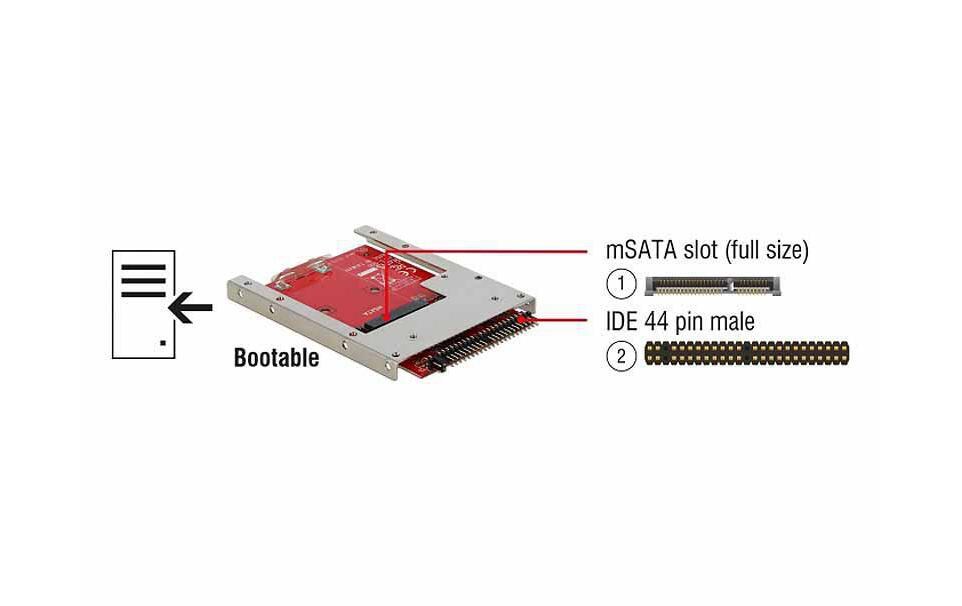Konverter 62495 IDE - mSATAMit 2,5