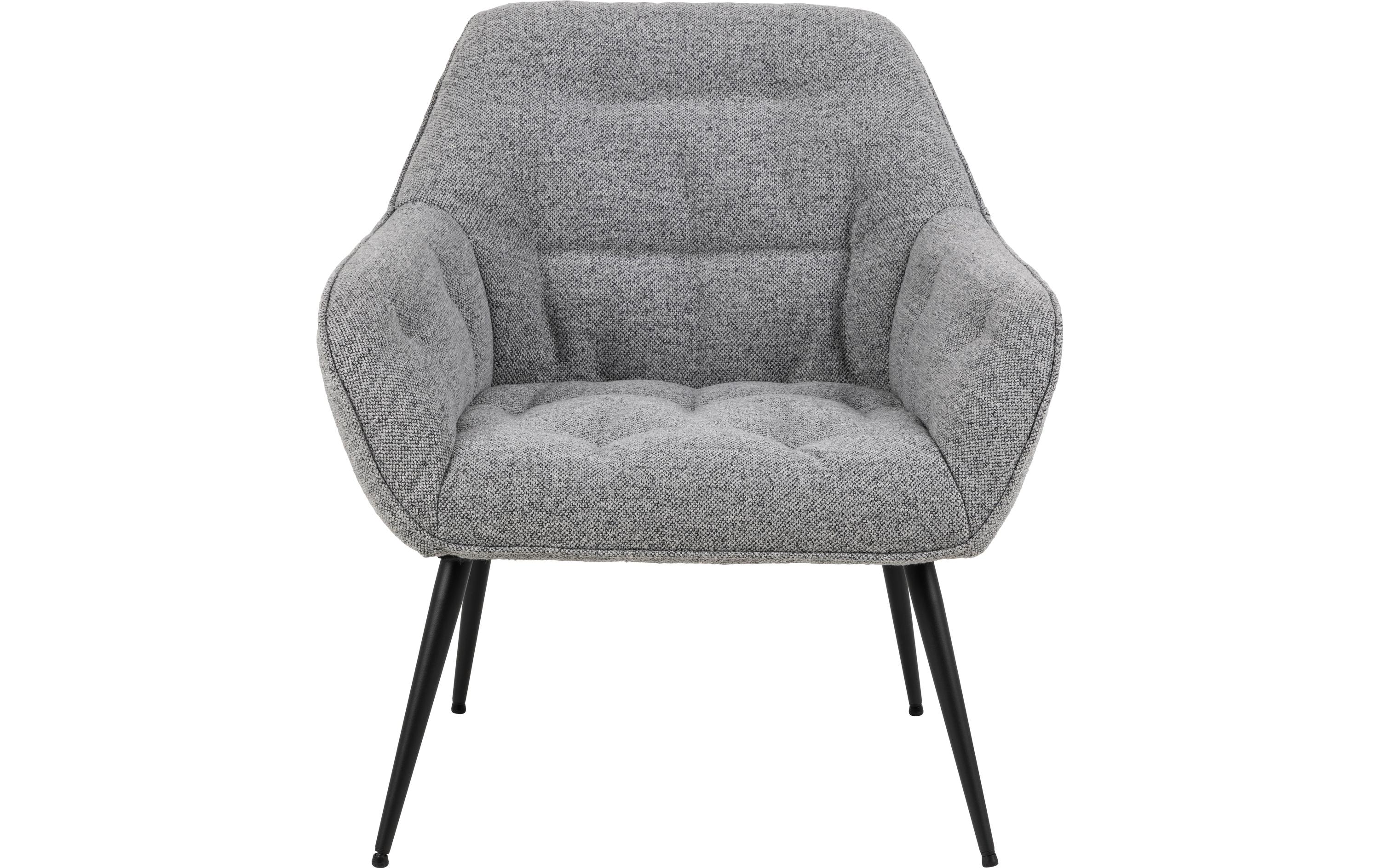 Sessel Brooke Stahl/Textil, Grau<br>Loungesessel mit zeitloser Silhouette