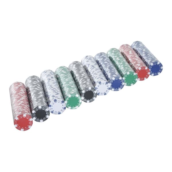 Pokerkoffert Pokersett 500 Pokersjetonger 2X Kortspill 5X Terninger 1X Aluminiumskoffert Pokersett Chipsetui Aluminium + Polystyren 55,5X22X6,5Cm
