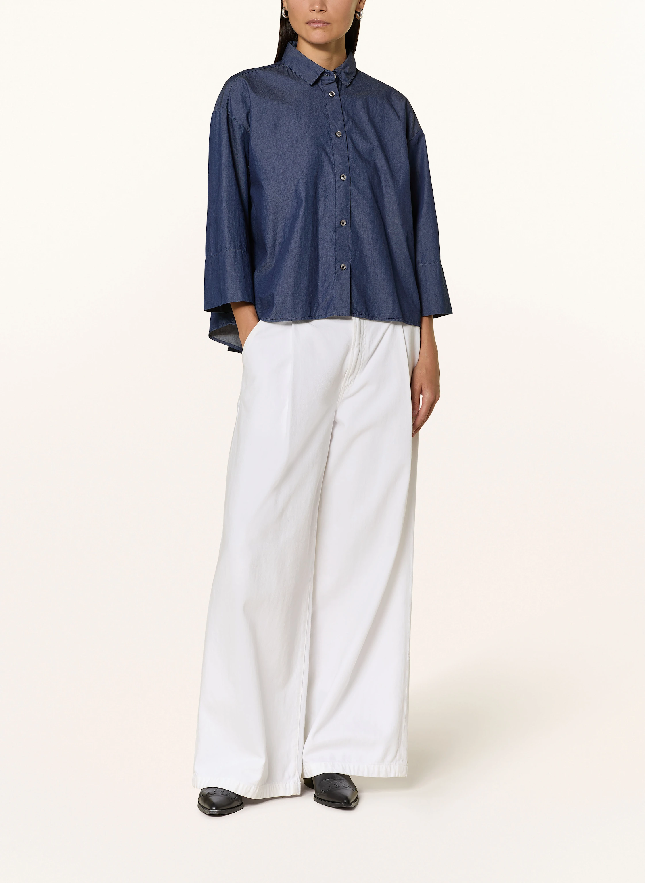 lilienfels Jeansbluse mit 3/4-Arm