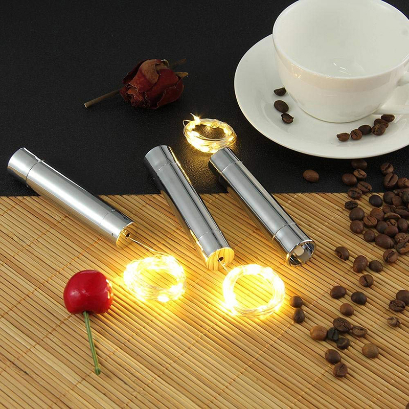 (2m) 20 LED's Deko Lichterkette Flaschenlicht (Batteriebetrieben) - Warmweiss