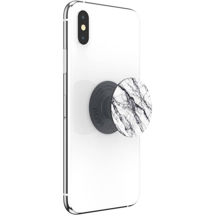 PopGrip Basic Finger Griff Halterung für Smartphones / Tablets (70070) - White Stone Marble