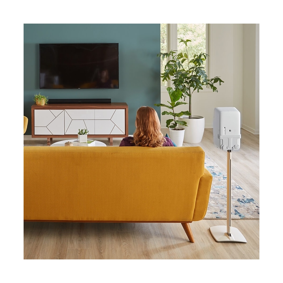 SANUS Gulvstativ for Sonos Play:5 Hvit