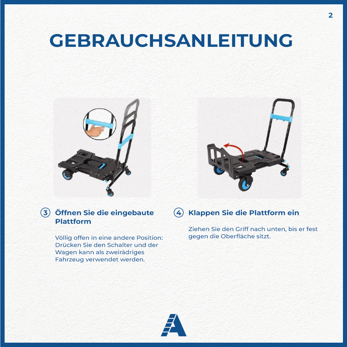 ALDORR 2-in-1 opvouwbare trolley en transporttrolley