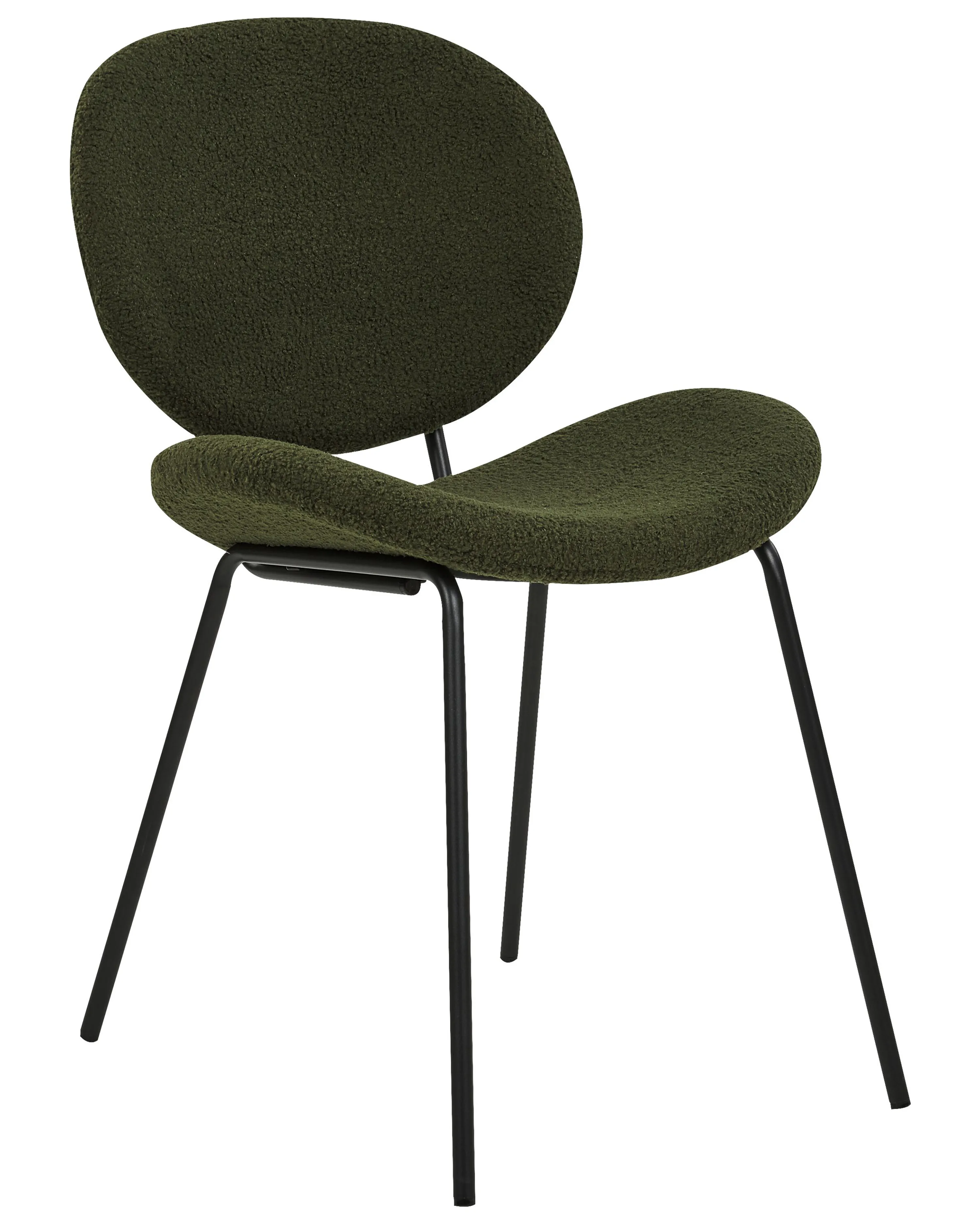 Set van 2 eetkamerstoelen LUANA Bouclé Donkergroen