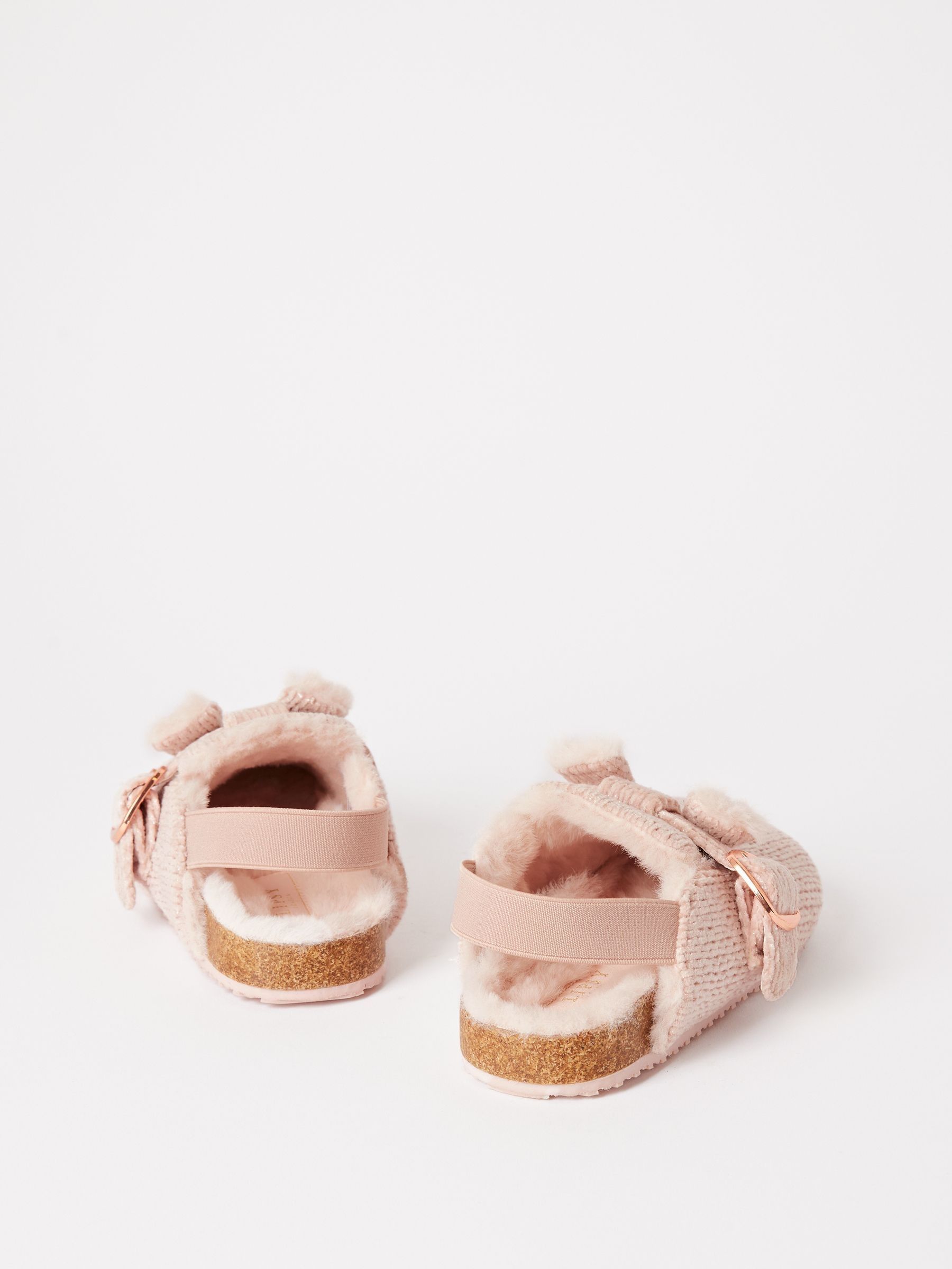 Lipsy slip on voetbed gesp met imitatiebont gevoerde nachtkleding klomppantoffels