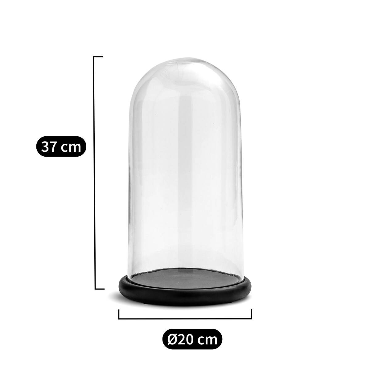LA REDOUTE INTERIEURS<br>Campanha de vidro com base preta, Campa