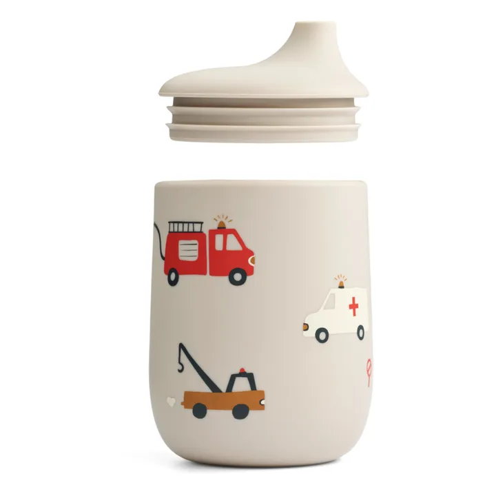 Liewood Gobelet avec paille Ellis en silicone | Emergency vehicle/Sandy