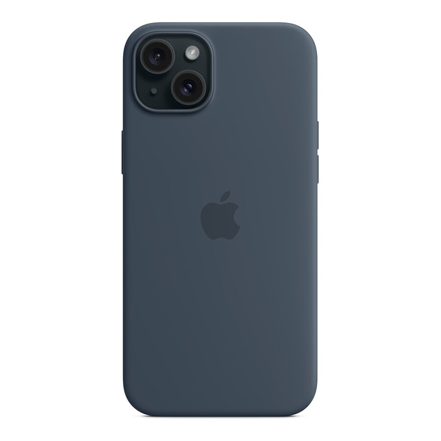 Apple Coque en silicone avec MagSafe pour iPhone 15 Plus - Bleu orage