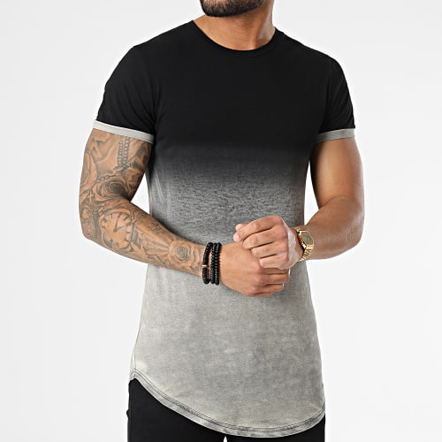 Tee Shirt Oversize T2601 Gris Chiné Noir