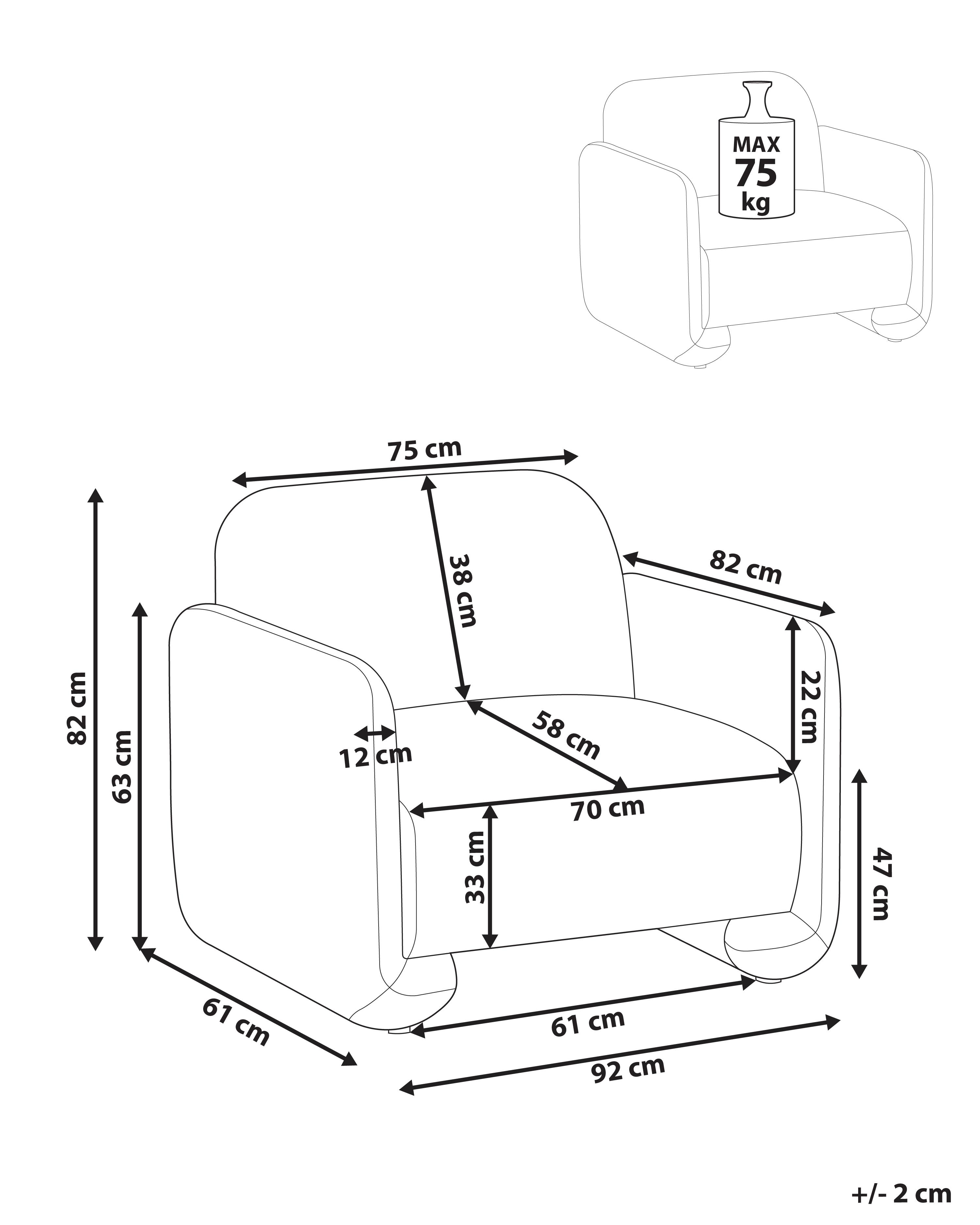 Fauteuil SALAND Stof Wit