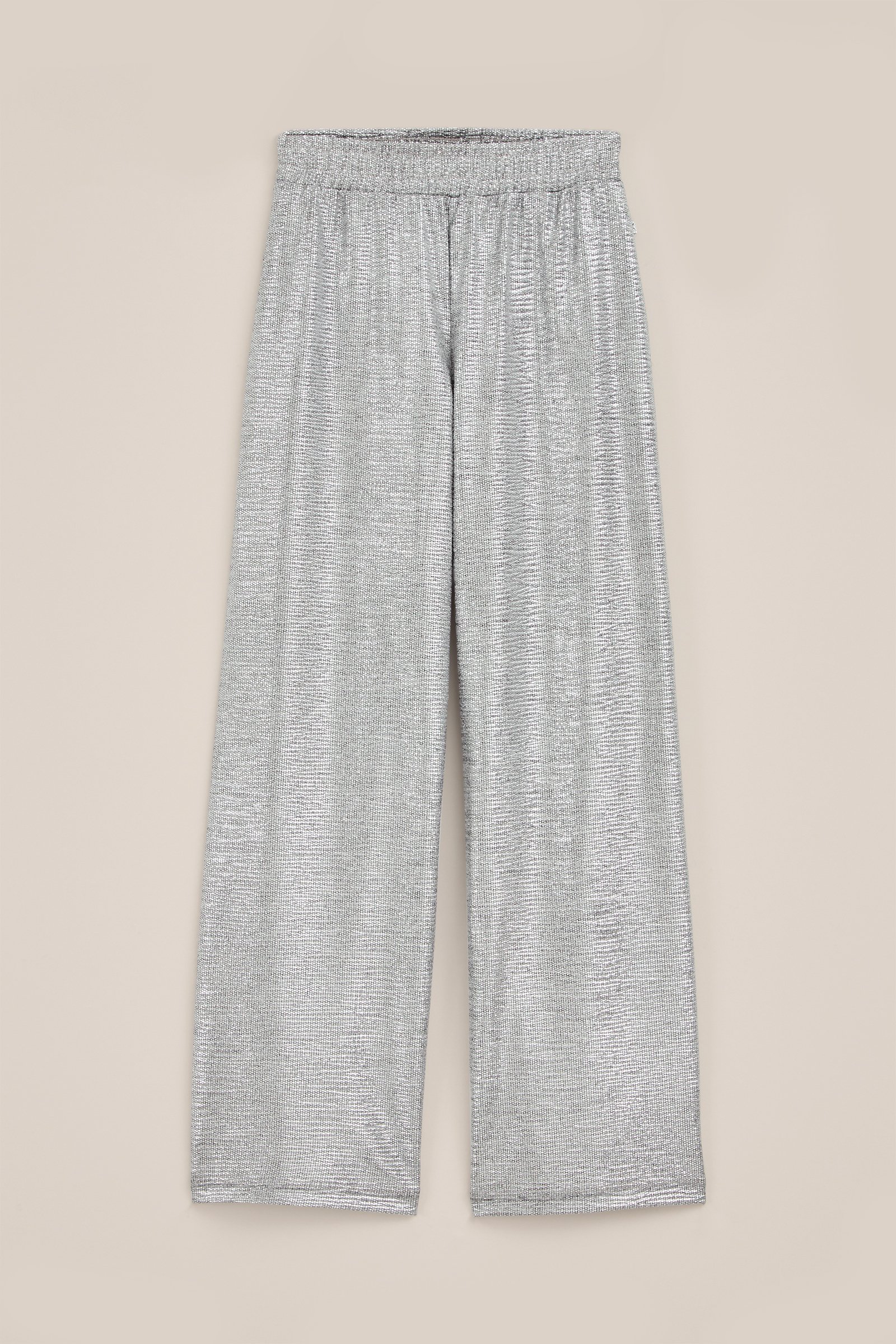 Meisjes straight fit broek met metallic look WE Fashion Zilver