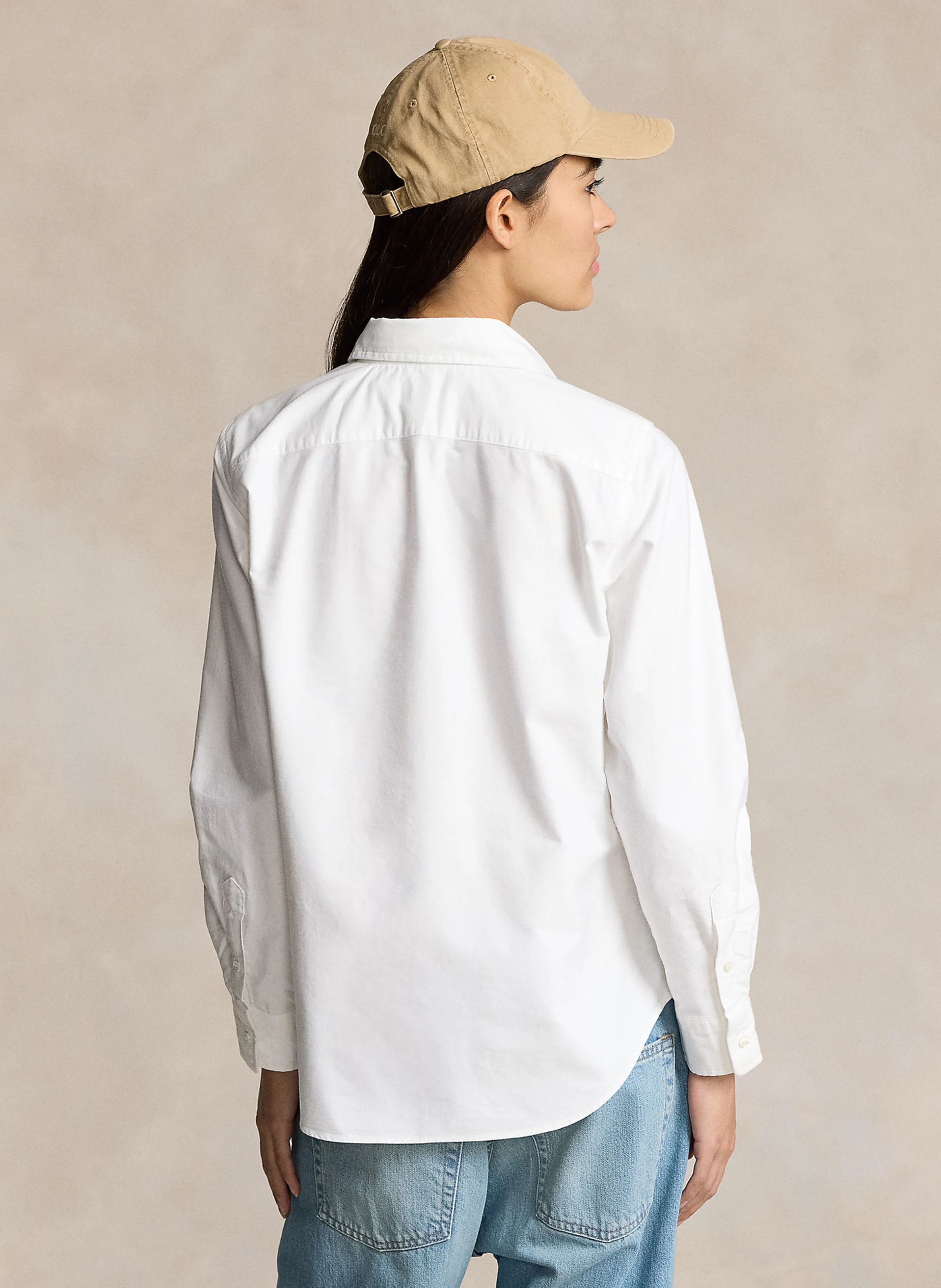Chemise col classique rayée en coton | Blanc
