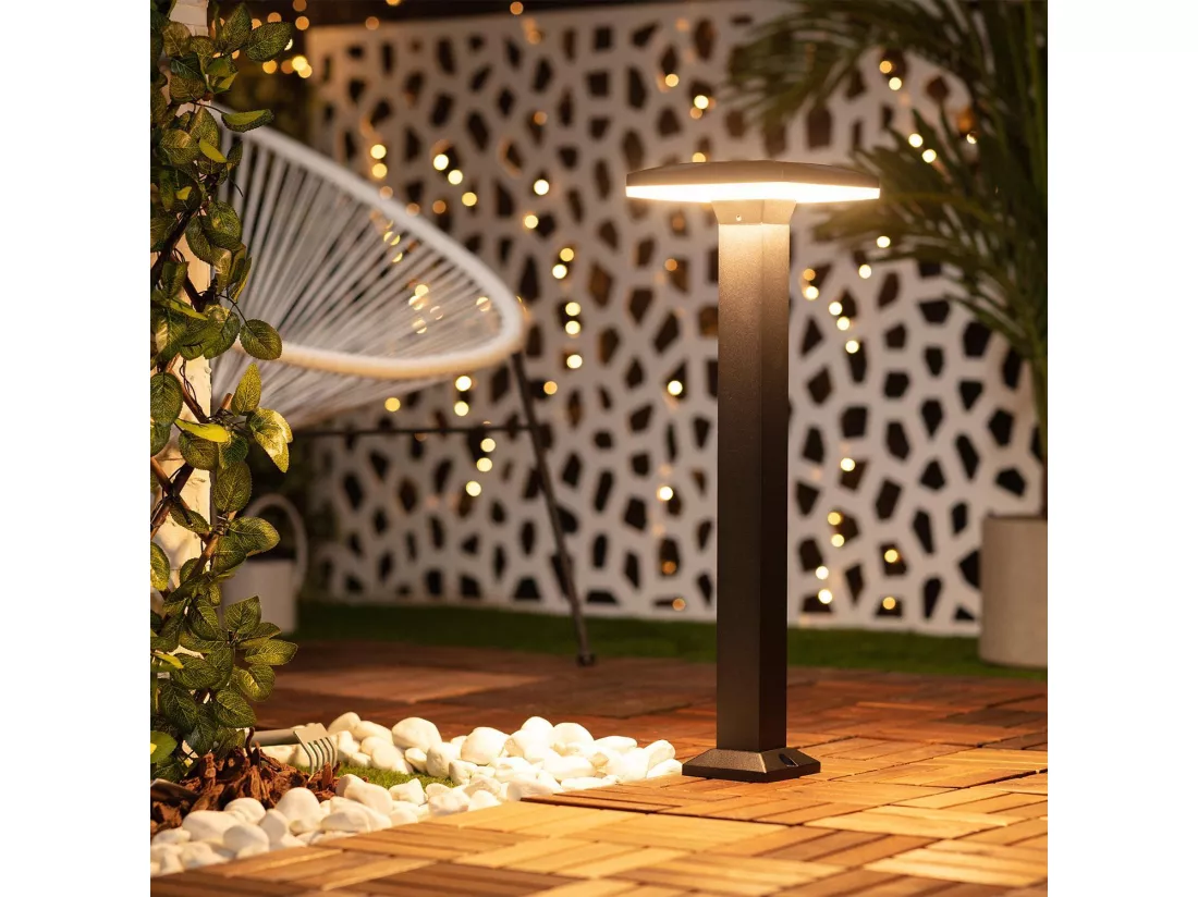 Balise LED Extérieure 12W en Saillie sur Pied 60cm Nilo 3000K Blanc chaud