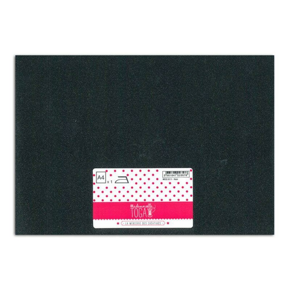 Flex thermocollant à paillettes - noir - 30 x 21 cm