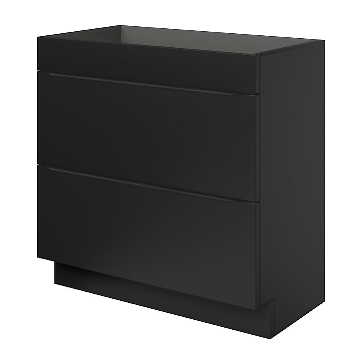 Meuble sous vasque à poser GoodHome Imandra noir mat L. 80 x H. 82 x P. 45 cm