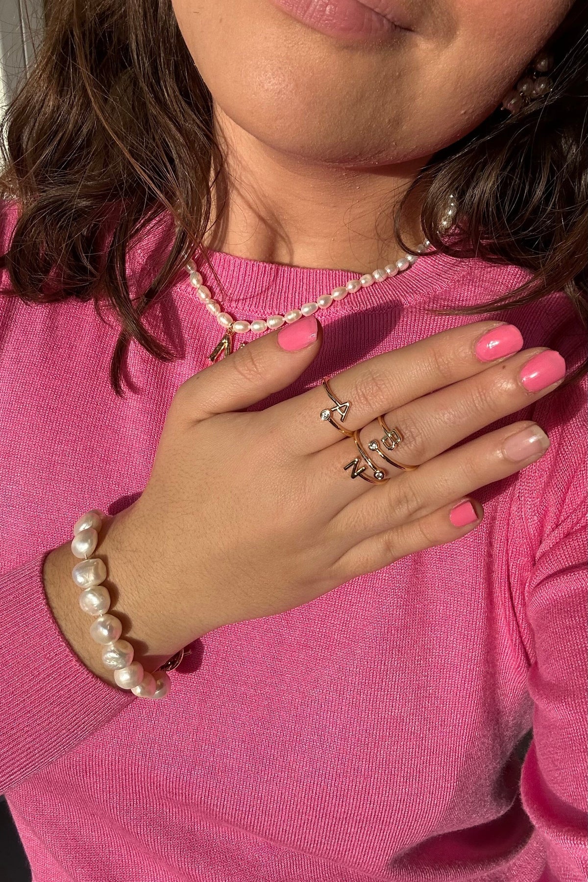 Mellow Moon Letter Stone Ring