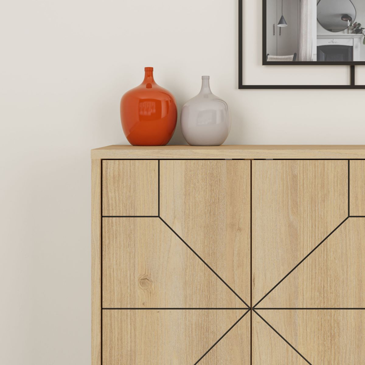 Calicosy - Dressoir met 4 deuren DUNE - B123 cm - Eikenlook