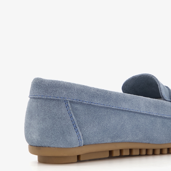 Hush Puppies suede dames mocassins blauw