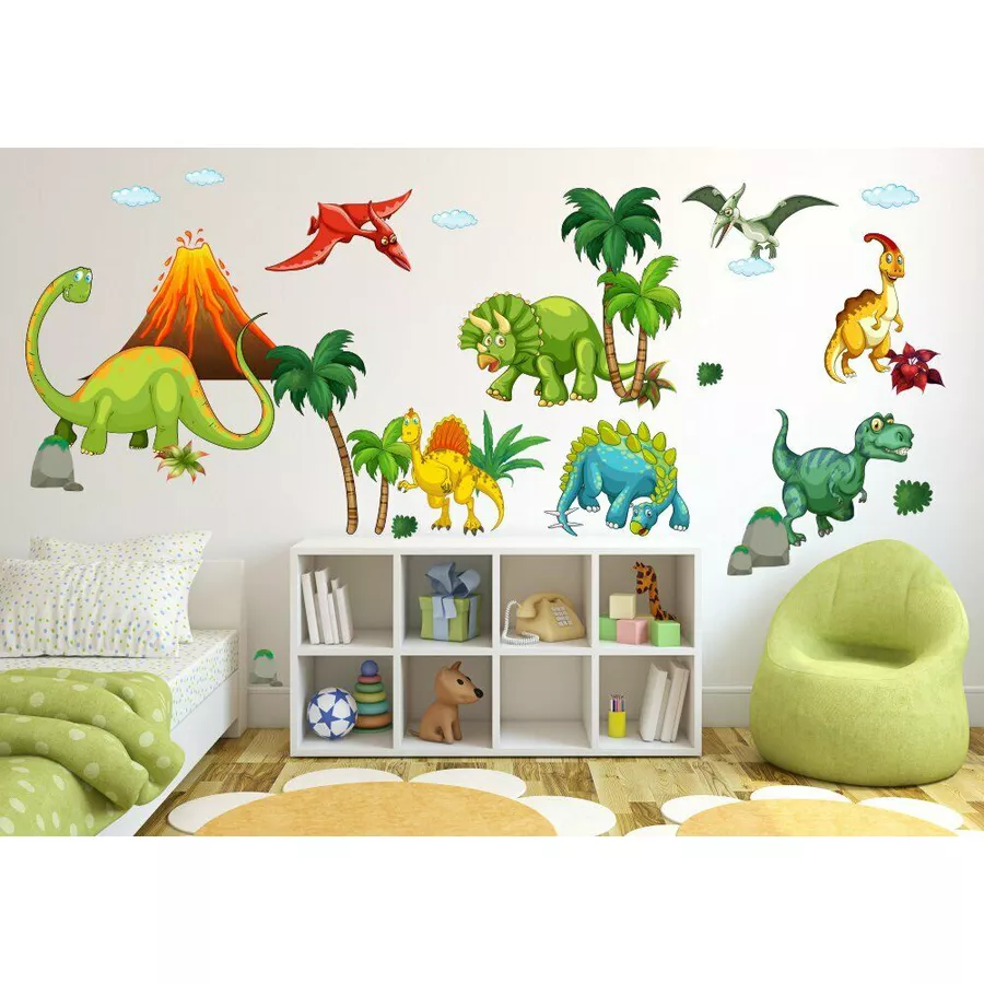 Nikima Wandtattoo 017 Wandtattoo Dinosaurier bunt