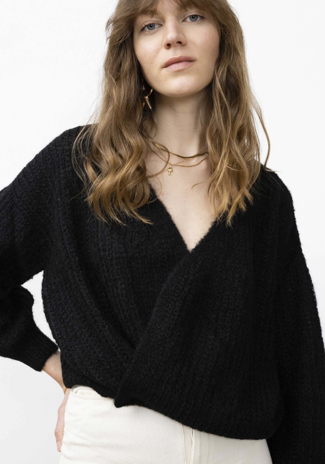 Jungle Folk Wrap Cardigan Vega Black