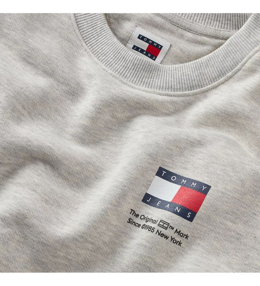 Moletom Tommy Jeans com Bandeira Cinza