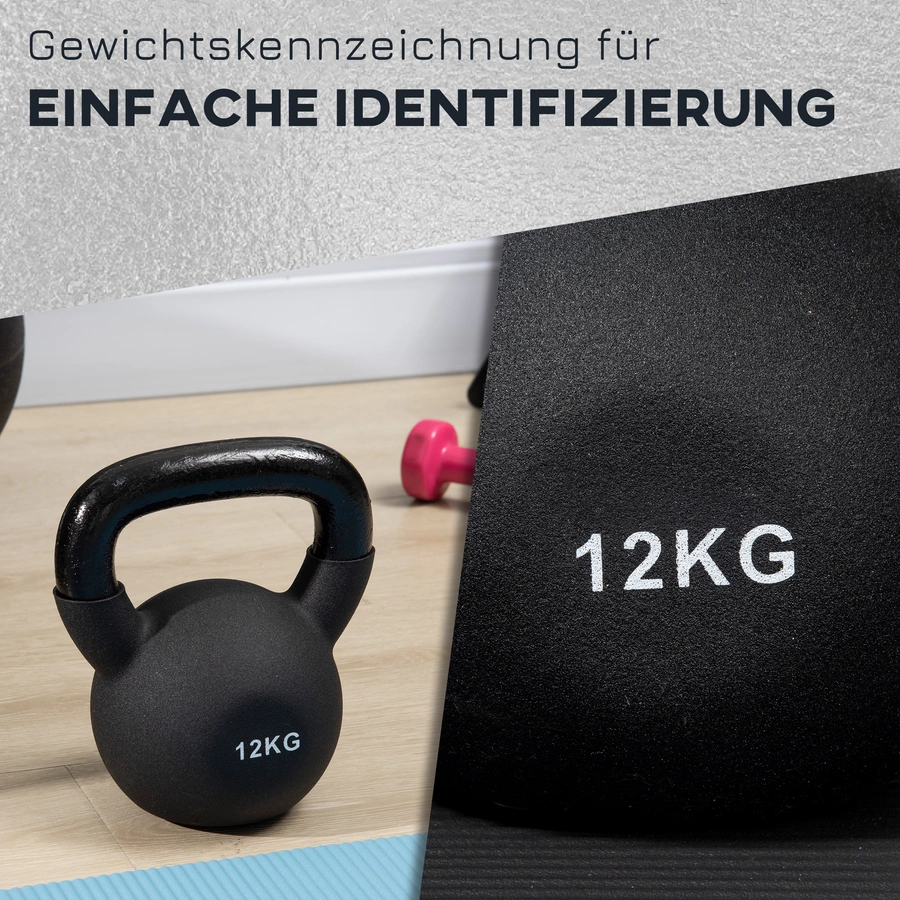 HOMCOM Kugelhantel mit Neoprenbeschichtung schwarz