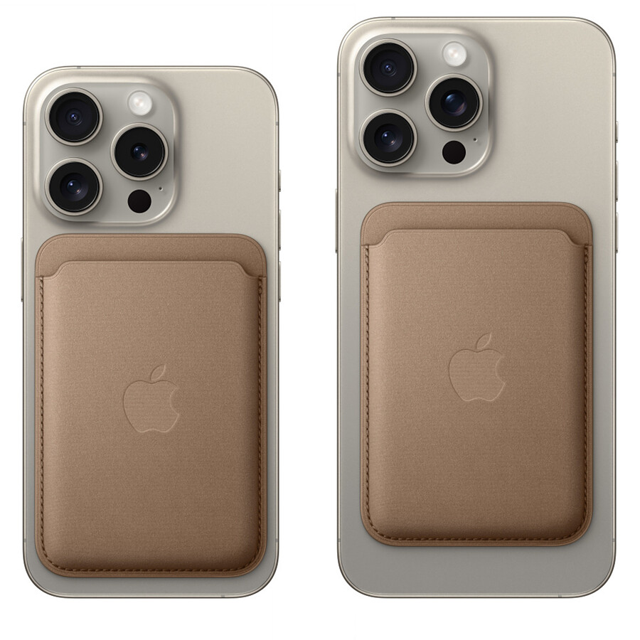 Apple Porte-cartes en tissage fin avec MagSafe pour Apple iPhone - Chêne vert