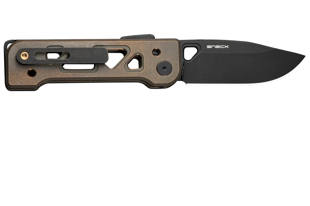WE Knife Tyro WE24001-3 Stonewashed CPM 20CV, Bronze Titanium, Snecx Tan design, zakmes