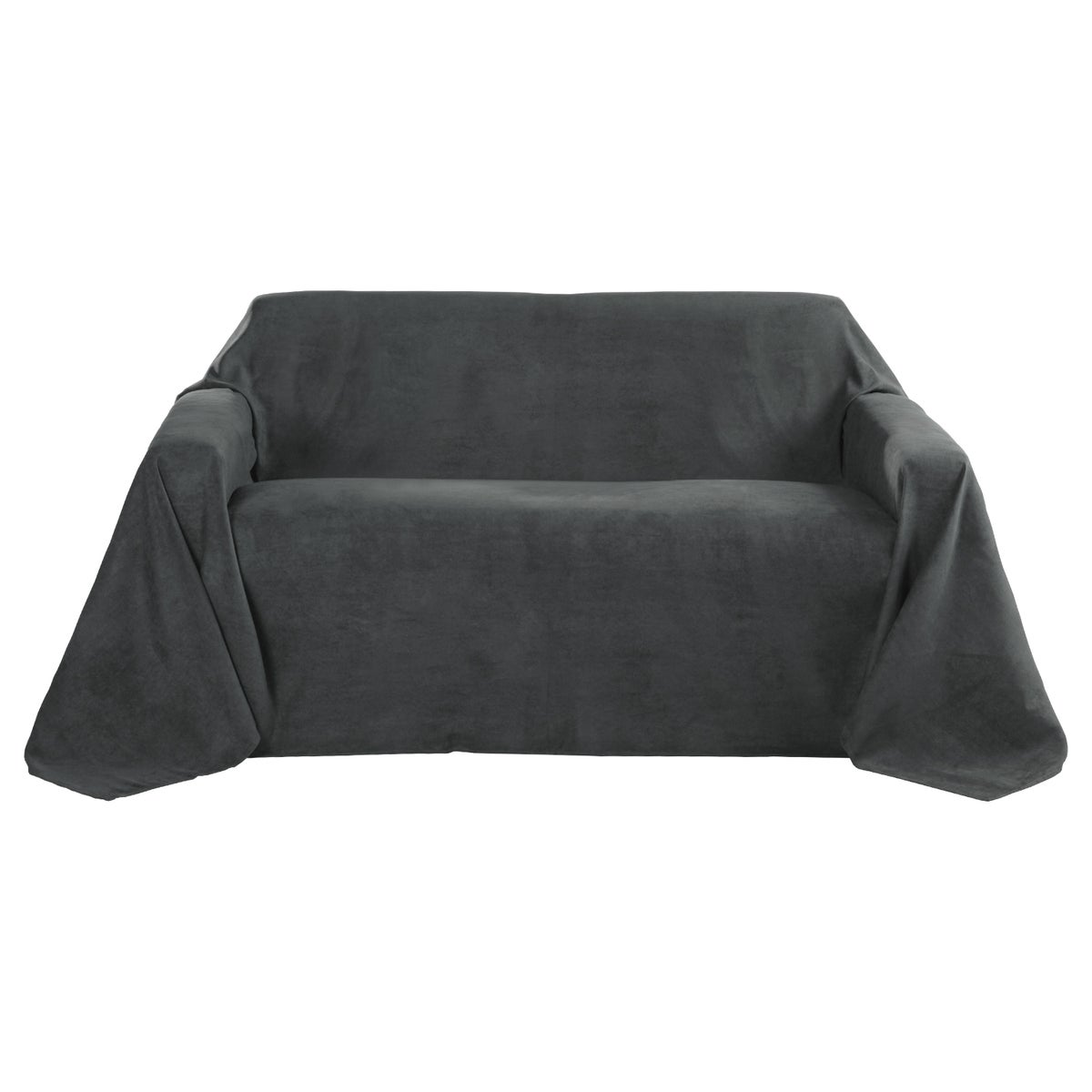 Beautissu Romantica bedsprei, suède look, 210x280cm, antraciet
