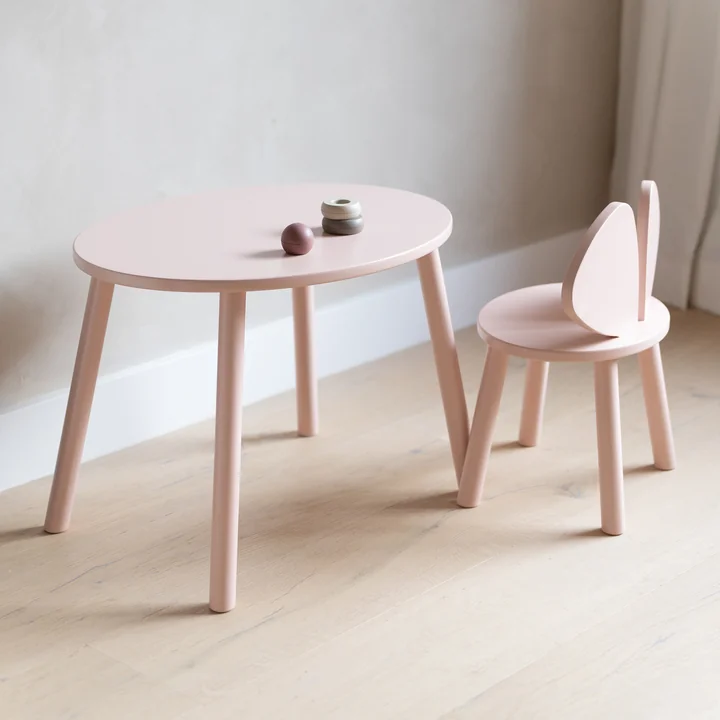 Nofred - Mouse Toddler Set (Stuhl und Tisch), Birke rosa lackiert