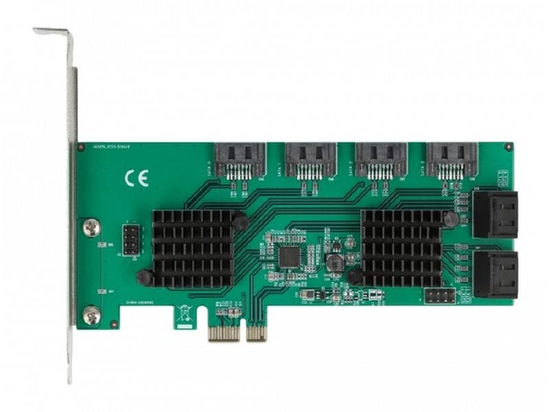Delock SATA-Controller 8 Port SATA PCIe-Schnittstellenkarte mit 8x 2 Pin Pfostensteckern