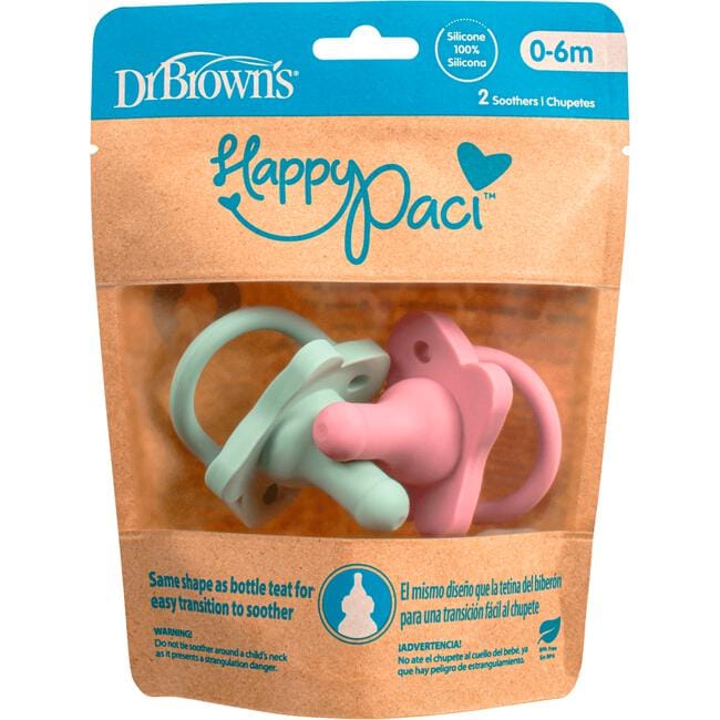 Dr. Brown's HappyPacci Fopspeen Roze & Groen