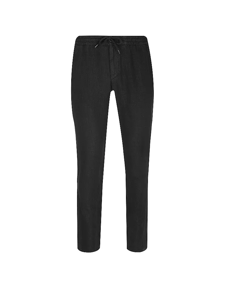 ALBERTO Leinenhose HOUSE Tapered Fit schwarz