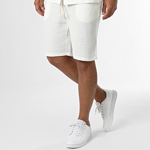 Ensemble Chemise Manches Courtes Et Short Jogging Blanc