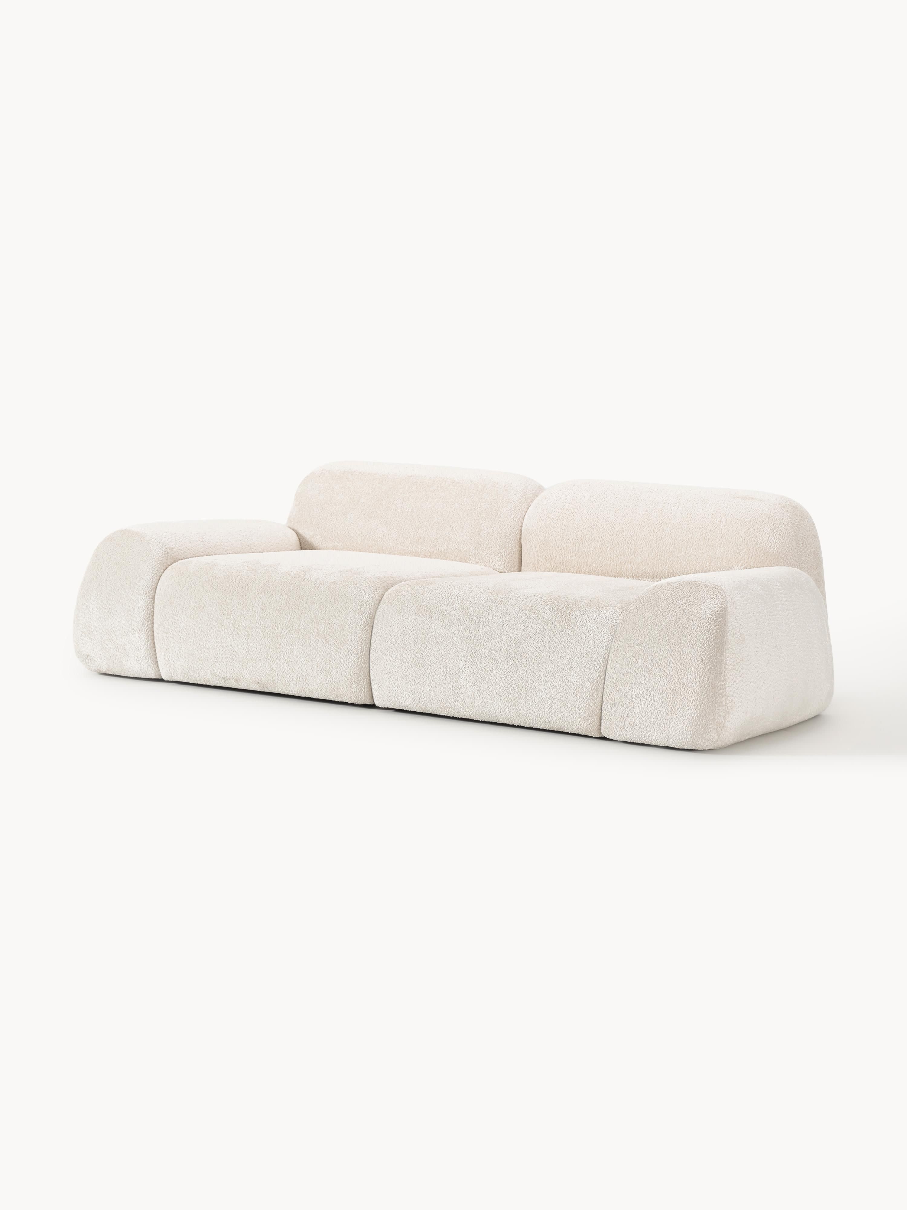 Modulaire bank Wolke (3-zits) van teddy-bouclé