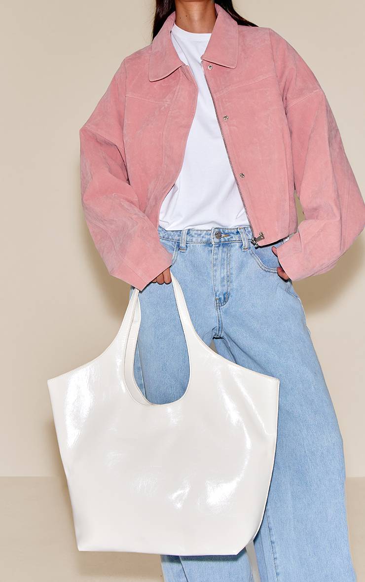 Crème Grand Sac Cabas En Synthétiquecuir Crème