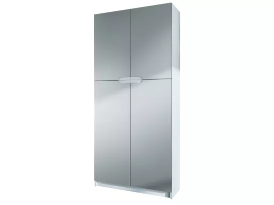 Armoire De Bureau Blanc Mat Et Gris Clair Satiné(lxhxp) : 82 x 185 x 37