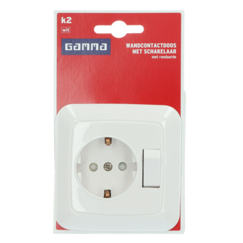 GAMMA K2 Geaard Stopcontact met Schakelaar Wit