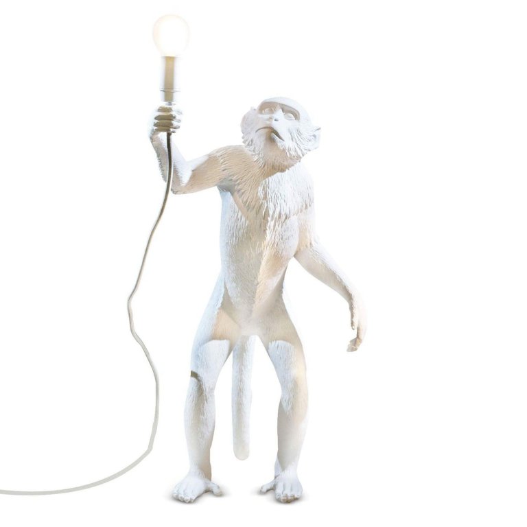 Seletti Monkey Standing vloerlamp wit