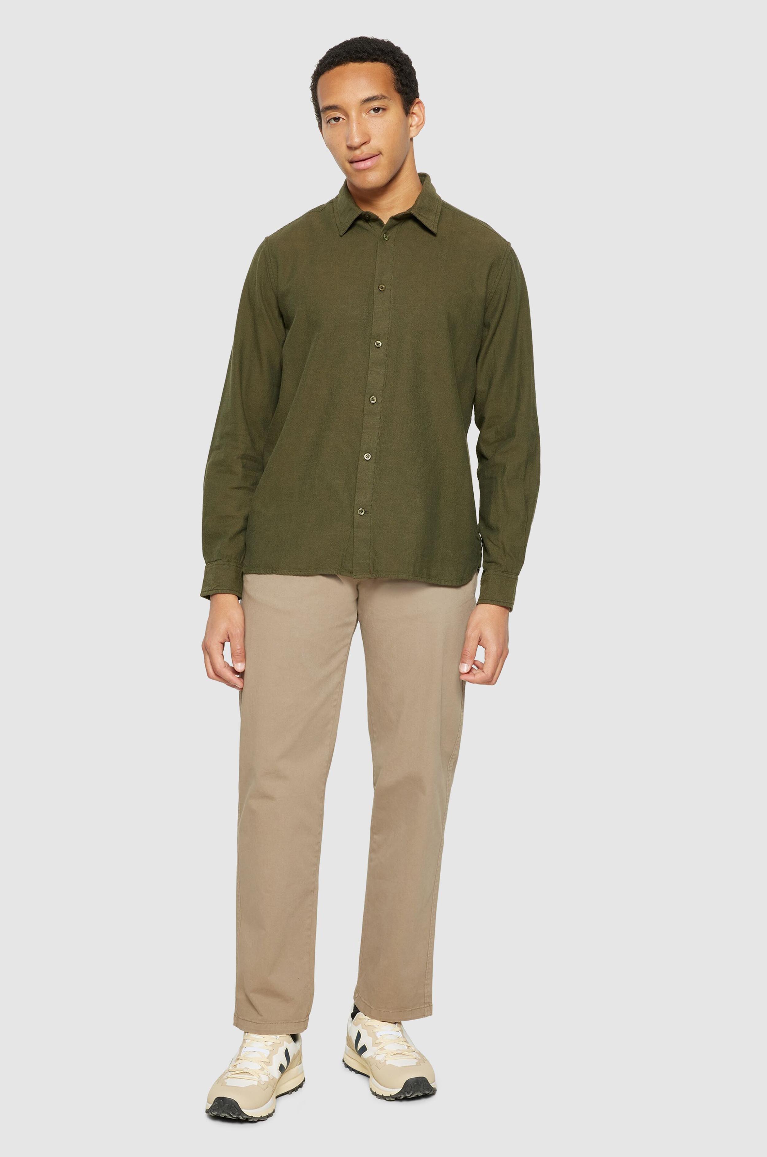 Knowledge Cotton Apparel Flanellhemd Heavy Twill Flannel Shirt Forrest Night