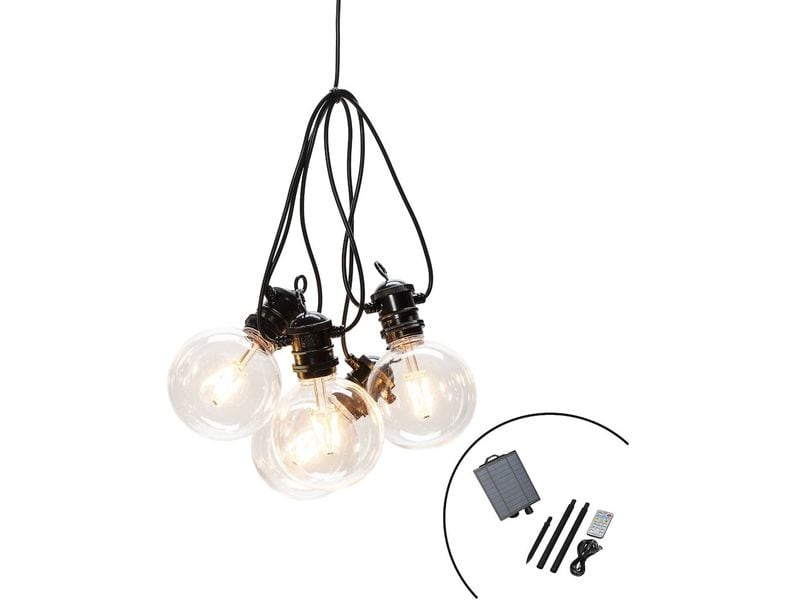 Konstsmide Lichterkette Solar 2337, 10 LEDs, Transparent Solarbetriebene LED-Lichterkette