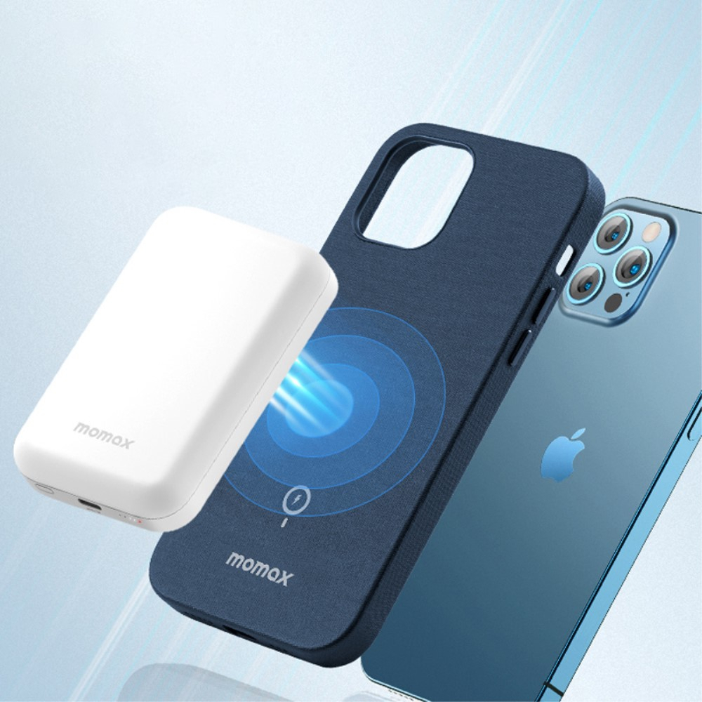 (18W) 5000mAh Qi Wireless MagSafe Ladegerät PD Fast Charge USB C Powerbank mit Power Delivery - Weiss