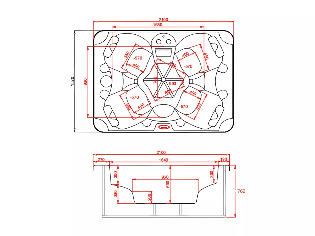 SPA 4 places blanc perlé avec bâche - 16 jets - L210 x P152 x H76 cm - Système BALBOA - LULA IV