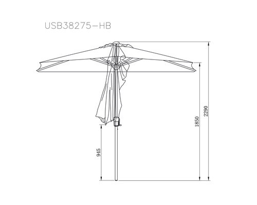 Soluna balkonparasol, Bordeaux Ø 270 cm, halfrond, donkergrijs